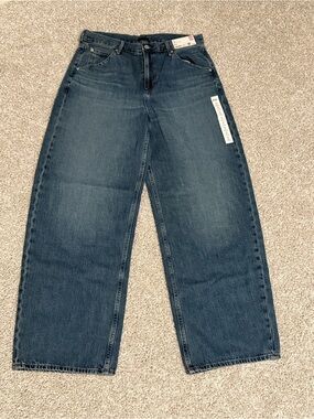 Uniqlo Wide-Leg High-Rise Jeans in Dark Indigo NWT